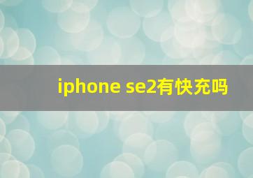 iphone se2有快充吗